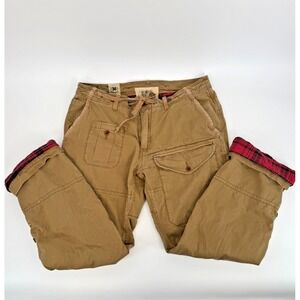 Polo Ralph Lauren Bleecker Military Cargo Pants Size 36x31 Red Flannel Lined